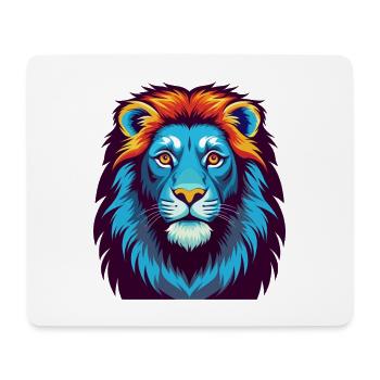 Lion coloré Kawaii Dessin animé Personnage Clipart - Tapis de souris (format paysage) - blanc - Devant