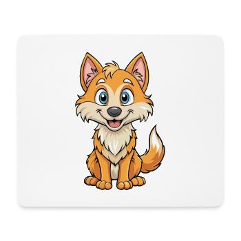 Wolf Cute Cartoon Character Kawaii Clipart - Mouse Pad (horizontal) - white - Front