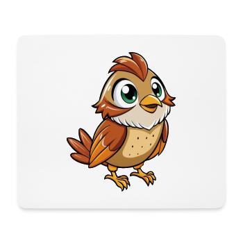 Spatz Niedliche Zeichentrickfigur Kawaii Clipart - Mousepad (Querformat) - Weiß - Vorne