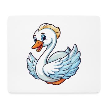 cygne mignon personnage de dessin animé Kawaii Clipart - Tapis de souris (format paysage) - blanc - Devant