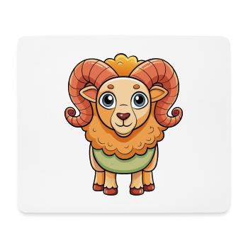 Ram Niedliche Zeichentrickfigur Kawaii Clipart - Mousepad (Querformat) - Weiß - Vorne