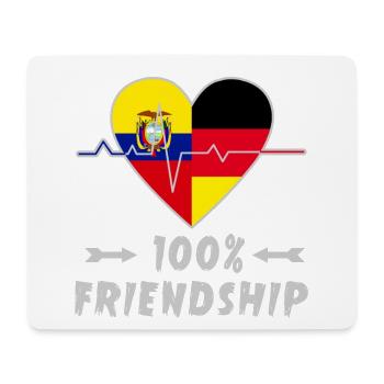 Ecuador und Deutschland 100% Freundschaft - Mousepad (Querformat) - Weiß - Vorne