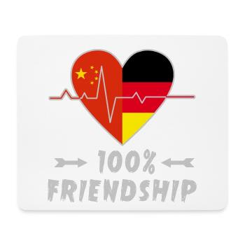 China and Germany 100% friendship - Mouse Pad (horizontal) - white - Front