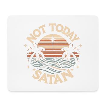 Pas aujourd’hui Satan : Humour rétro sur la plage - Tapis de souris (format paysage) - blanc - Devant