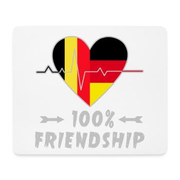 La Belgique et l'Allemagne : amitié à 100 % - Tapis de souris (format paysage) - blanc - Devant