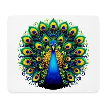 Paon - Tapis de souris (format paysage) - blanc - Devant