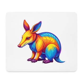 Aardvark coloré Kawaii Dessin animé Personnage Clipart - Tapis de souris (format paysage) - blanc - Devant