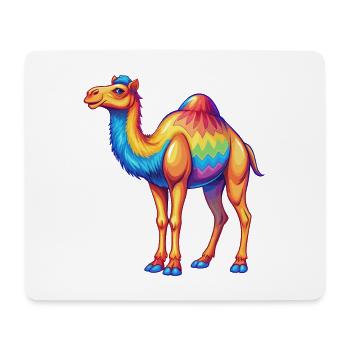 Camel Colorful Kawaii Cartoon Character Clipart - Mouse Pad (horizontal) - white - Front