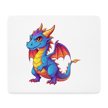 Drache Bunte Kawaii Cartoon Figur Clipart - Mousepad (Querformat) - Weiß - Vorne