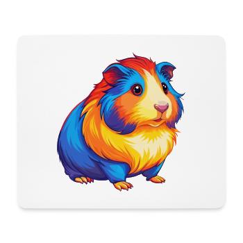 Cochon d’Inde Coloré Kawaii Dessin animé Personnage Animal de compagnie - Tapis de souris (format paysage) - blanc - Devant