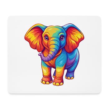Elefant Bunte Kawaii Cartoon Figur Clipart - Mousepad (Querformat) - Weiß - Vorne