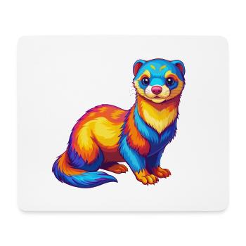 Frettchen Bunte Kawaii Cartoon Figur Clipart - Mousepad (Querformat) - Weiß - Vorne