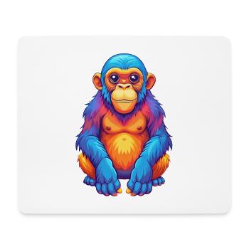 Bonobo Colorful Kawaii Cartoon Character Clipart - Mouse Pad (horizontal) - white - Front