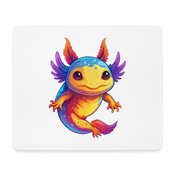 axolotl coloré Kawaii Dessin animé Personnage Clipart - Tapis de souris (format paysage) - blanc - Devant