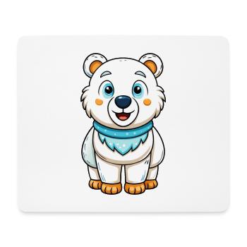 ours polaire mignon personnage de dessin animé Kawaii Clipart - Tapis de souris (format paysage) - blanc - Devant