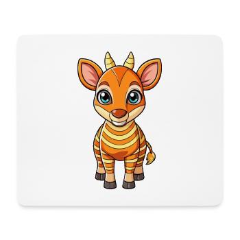 Okapi Niedliche Zeichentrickfigur Kawaii Clipart - Mousepad (Querformat) - Weiß - Vorne