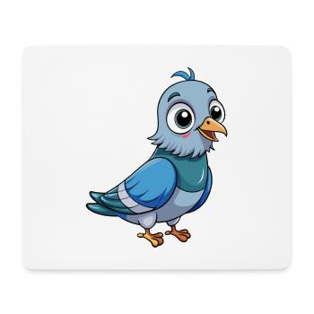 Taube Niedliche Zeichentrickfigur Kawaii Clipart - Mousepad (Querformat) - Weiß - Vorne