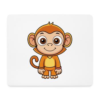 Monkey Cute Cartoon Character Kawaii Clipart - Mouse Pad (horizontal) - white - Front