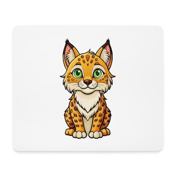 Luchs Niedliche Zeichentrickfigur Kawaii Clipart - Mousepad (Querformat) - Weiß - Vorne