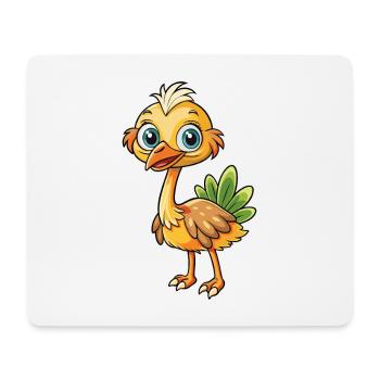 Ostrich Cute Cartoon Character Kawaii Clipart - Mouse Pad (horizontal) - white - Front