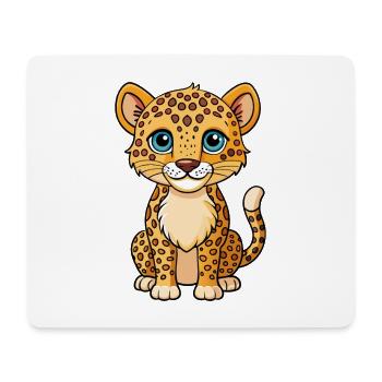 Léopard Mignon Personnage De Dessin Animé Kawaii Clipart - Tapis de souris (format paysage) - blanc - Devant