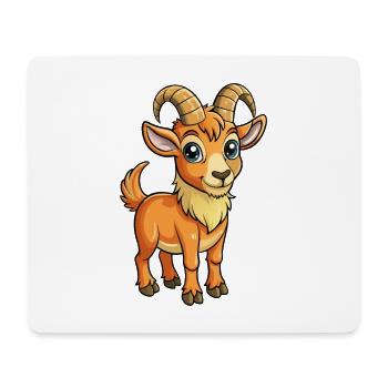 Steinbock Niedliche Zeichentrickfigur Kawaii Clipart - Mousepad (Querformat) - Weiß - Vorne