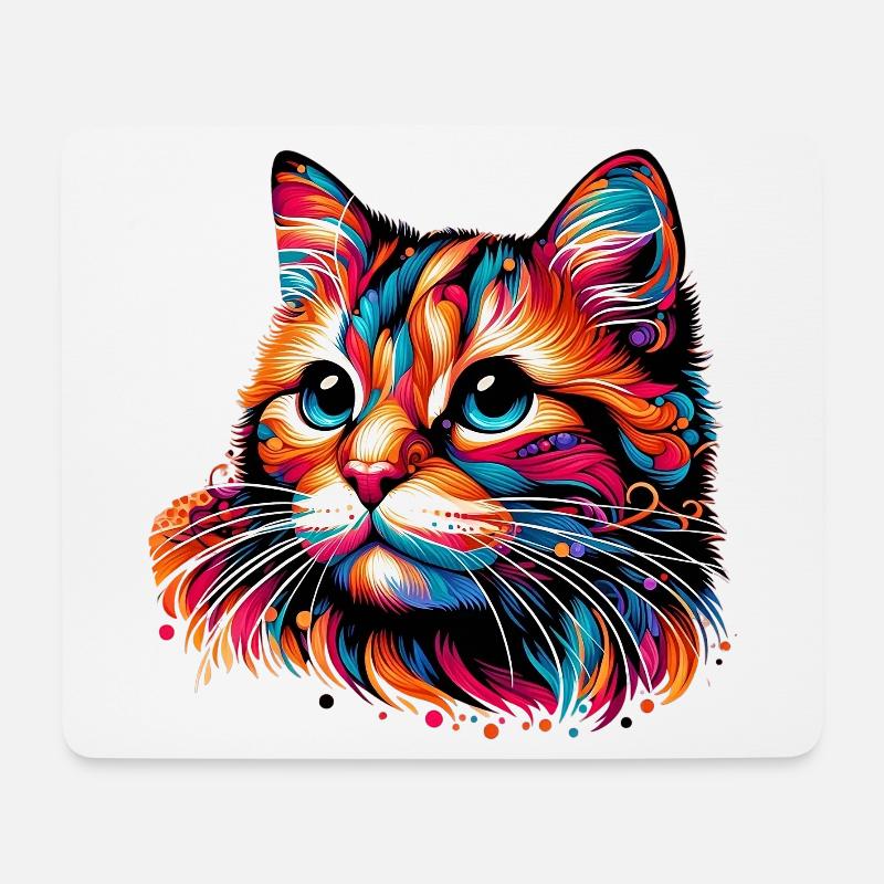 Katze - Mousepad (Querformat) - Weiß