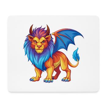 Manticore Colorful Kawaii Cartoon Character Animal - Mouse Pad (horizontal) - white - Front