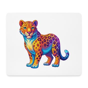 Leopard Colorful Kawaii Cartoon Character Clipart - Mouse Pad (horizontal) - white - Front