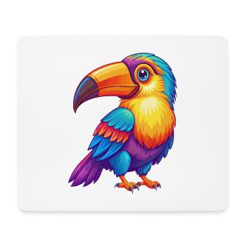 Toucan Colorful Kawaii Cartoon Character Clipart - Mouse Pad (horizontal) - white - Front