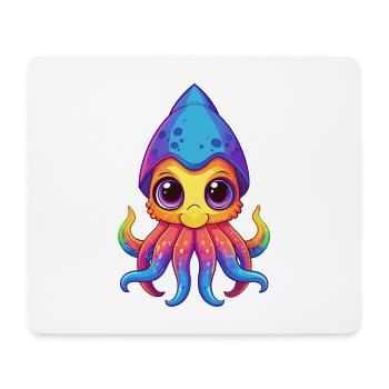 Squid Colorful Kawaii Cartoon Character Clipart - Mouse Pad (horizontal) - white - Front