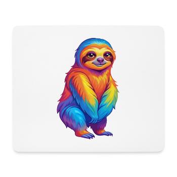 Faultier Bunte Kawaii Cartoon Figur Clipart - Mousepad (Querformat) - Weiß - Vorne