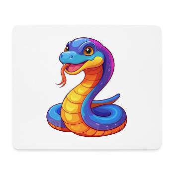 Schlange Bunte Kawaii Cartoon Figur Clipart - Mousepad (Querformat) - Weiß - Vorne