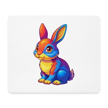 Lapin coloré Kawaii Dessin animé Personnage Clipart - Tapis de souris (format paysage) - blanc - Devant