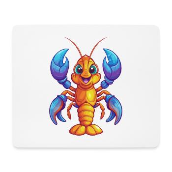 homard coloré kawaii dessin animé personnage clipart - Tapis de souris (format paysage) - blanc - Devant