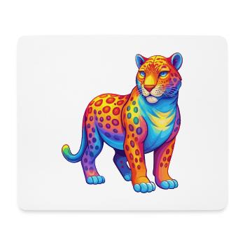 Jaguar Bunte Kawaii Cartoon Charakter Clipart - Mousepad (Querformat) - Weiß - Vorne