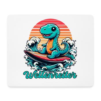 Mignon T-Rex Surfer Surfer Cadeau de surf - Tapis de souris (format paysage) - blanc - Devant