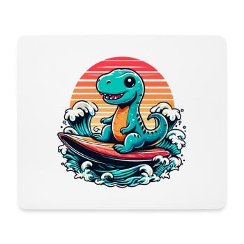 Mignon T-Rex Surfer Surfer Surfer Surfer Cadeau de surf - Tapis de souris (format paysage) - blanc - Devant