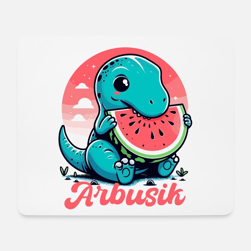 Süßer T-Rex Wassermelone Arbusik Geschenk - Mousepad (Querformat) - Weiß