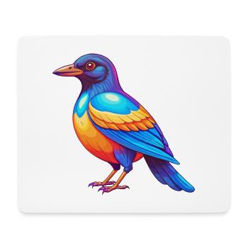 Elster Bunte Kawaii Cartoon Figur Vogel - Mousepad (Querformat) - Weiß - Vorne