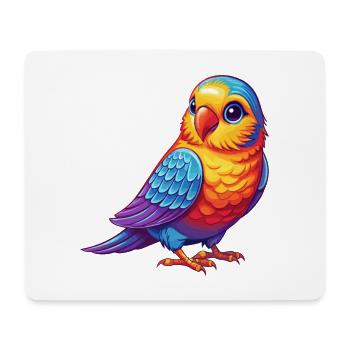 Sittich Bunte Kawaii Cartoon Figur Vogel - Mousepad (Querformat) - Weiß - Vorne