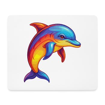 Delfin Bunt Kawaii Cartoon Meerestier - Mousepad (Querformat) - Weiß - Vorne