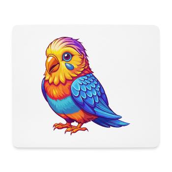 Wellensittich Bunte Kawaii Cartoon Figur Vogel - Mousepad (Querformat) - Weiß - Vorne