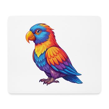 Dusky Lory Colorful Kawaii Cartoon Character Bird - Mouse Pad (horizontal) - white - Front