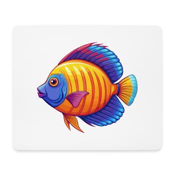 Kaiser Kaiserfisch Bunte Kawaii Cartoon Clipart - Mousepad (Querformat) - Weiß - Vorne