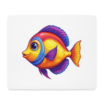 Gelber Tang Buntes Kawaii Cartoon Meerestier - Mousepad (Querformat) - Weiß - Vorne