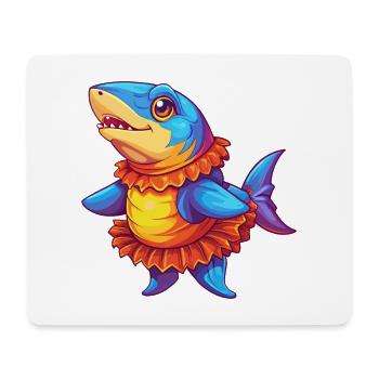 Frilled Shark Colorful Kawaii Cartoon Sea Animal - Mouse Pad (horizontal) - white - Front