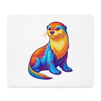 Loutre de mer Coloré Kawaii Dessin animé Animal marin - Tapis de souris (format paysage) - blanc - Devant