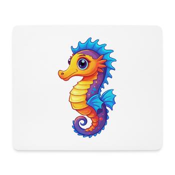 Pygmäen Seepferdchen Buntes Kawaii Cartoon Meerestier - Mousepad (Querformat) - Weiß - Vorne