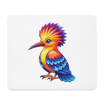 Wiedehopf Bunte Kawaii Cartoon Figur Vogel - Mousepad (Querformat) - Weiß - Vorne